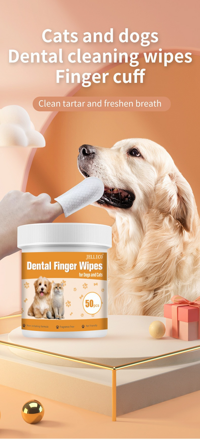 UZ Pet Oral Care Finger Mitt - Silicone & Non-Woven Wipes
