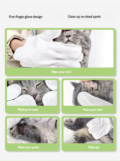 UZ Pet No-Rinse Bath Gloves - Disposable & Deodorizing