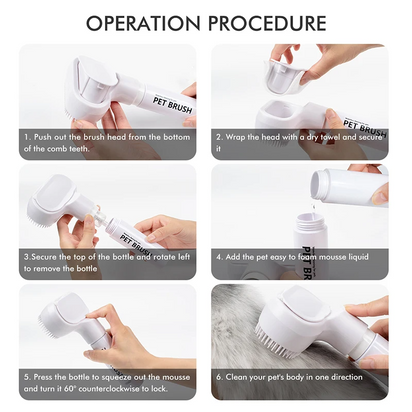 UZ Pet All-in-One Waterless Bath Brush with Foam