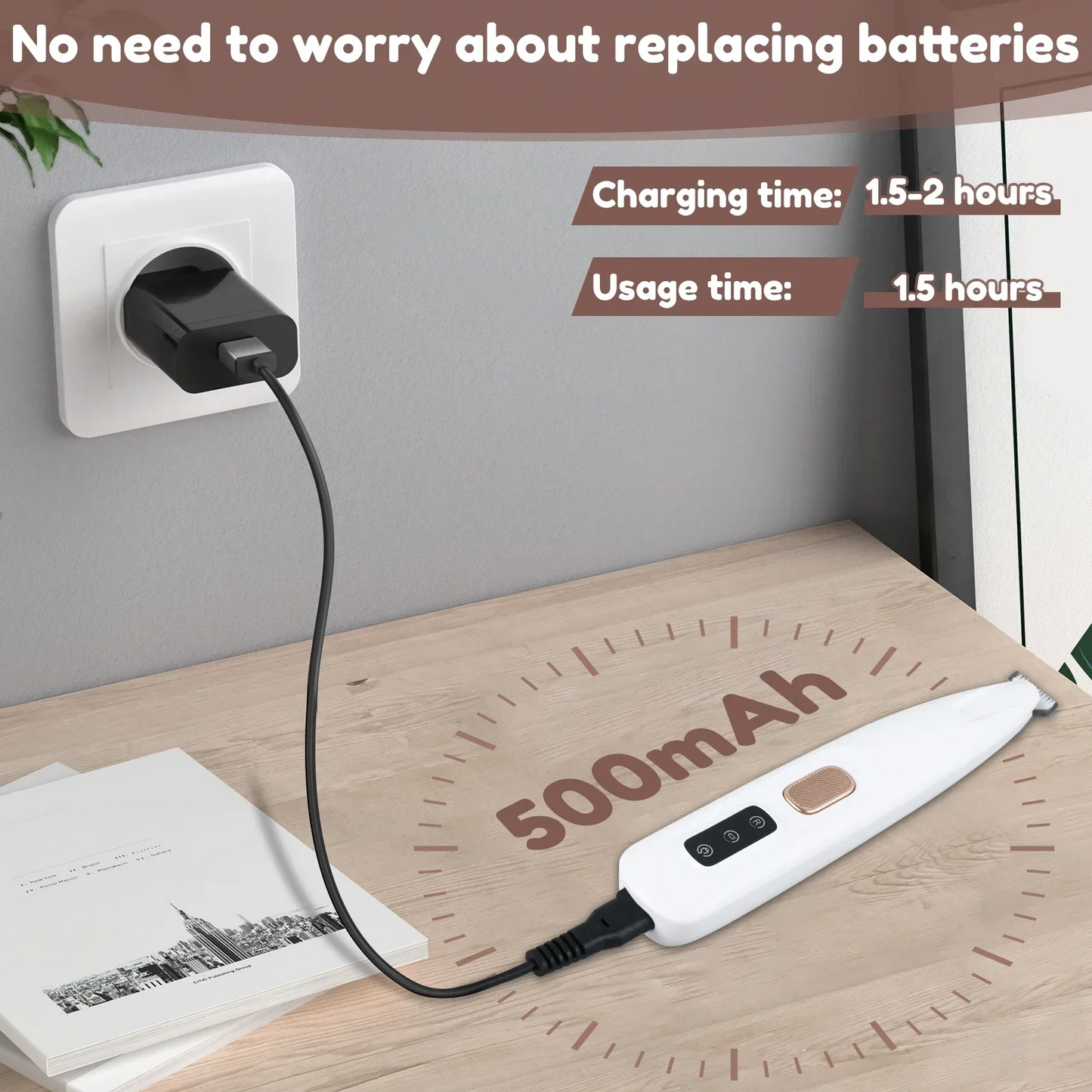 UZ Pet LED Paw Trimmer - Waterproof & Precision Shaver