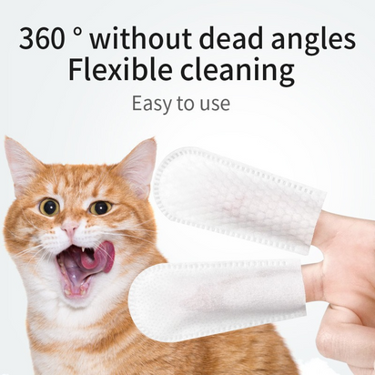 UZ Pet Oral Care Finger Mitt - Silicone & Non-Woven Wipes